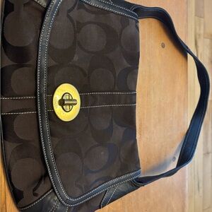 Coach Brown and Gold hardware Shoulder Bag